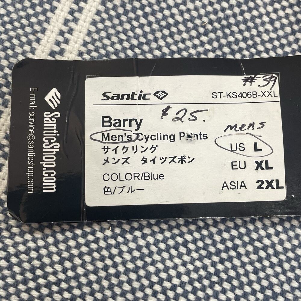 Santic Men's Cycling Pants Size Large Padded Seat Ankle Zip Stretch NEW - Picture 8 of 10